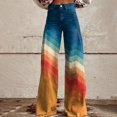 thumbnail image 1 of Ladies' Printed Fashionable Casual Button Pocket Wide Leg Pants, 1 of 3