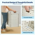 thumbnail image 3 of Rolanstar 130L Laundry Hamper Wicker Laundry Basket with Lid, Handles Clothes Hamper Foldable with 2 Removable Liner Bags, White, 3 of 8