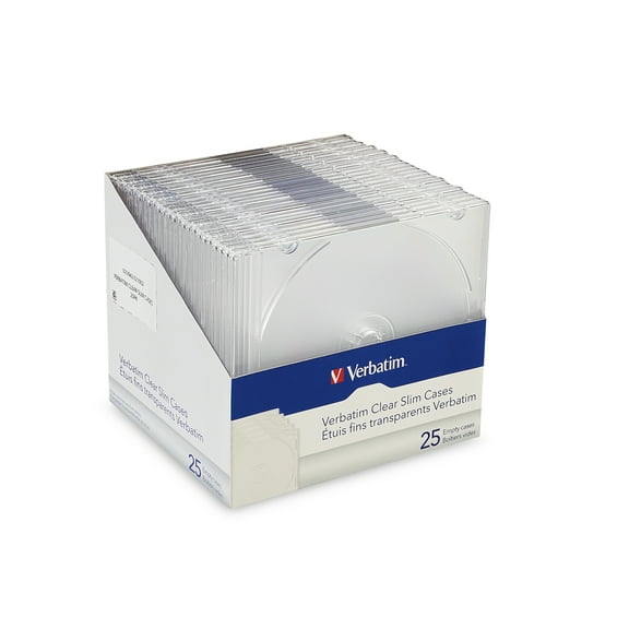 Verbatim Clear Slim Jewel Cases TRecording Media, 25 Packs