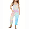 thumbnail image 2 of Ltctricy Children Baby Girls Tie-Dye Jumpsuit Fashion Cute Casual Sleeveless Rompers Loose Lounge Outfits with Pockets, 2 of 6