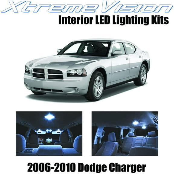 XtremeVision Interior LED for Dodge Charger 2006-2010 5 Pieces Cool White Interior LED Kit   Installation Tool