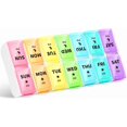 thumbnail image 1 of Opret Pill Box Organiser 7 Day for AM and PM, Pill Dispenser Weekly Twice a Day with Removable Compartments for Vitamins Fish Oils Supplements Medication BPA Free, 1 of 7