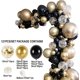 thumbnail image 4 of Kit de guirnalda de globos negros y dorados, 121 piezas de confeti de látex metálico reutilizable, kit de arco de globos negros y dorados, decoración de fondo de fiesta para fiesta de cumpleaños., 4 of 5