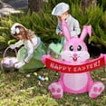 thumbnail image 4 of Conejito De Pascua Inflable De 1,5 M, Figura De Luz Nocturna Led, Hinchables Para Césped Y Patio, Decoración De Adorno Para Fiesta De Jardín Al Aire Libre Yuarrent HA039796-02, 4 of 6