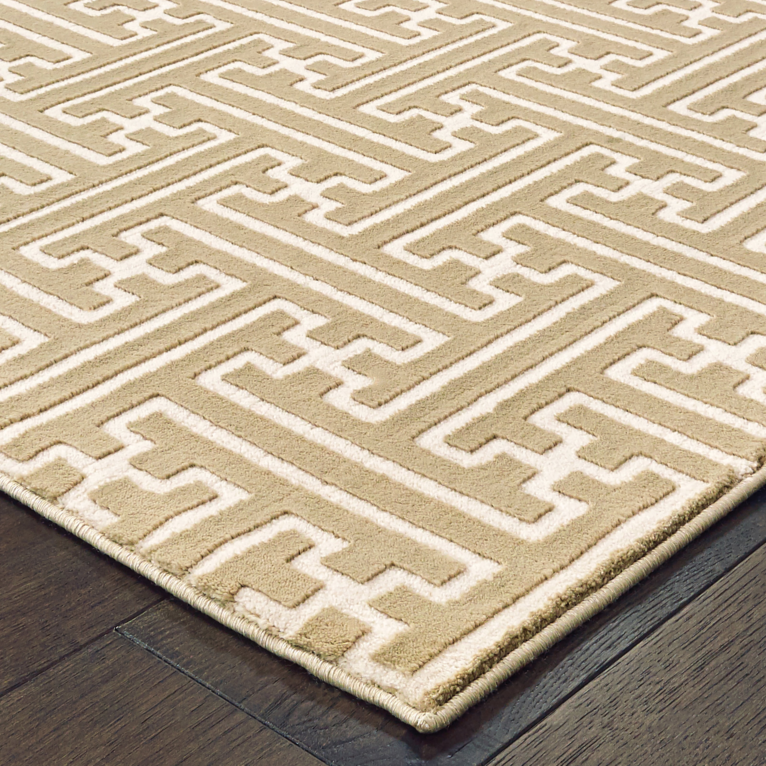Avalon Home Brecken Geometric Texture Transitional Runner Rug, Beige