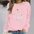 thumbnail image 6 of Womens Casual Crew Neck Sweatshirt Christmas Loose Fit Soft Long Sleeve Warm Pullover Tops Fall Clothes Pink S, 6 of 6