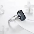 thumbnail image 3 of 14x10mm Octagon-Cut Natural Black Onyx and Lab-Created Moissanite Solitaire Engagement Ring for Women | 925 Sterling Silver Timeless Gift Jewelry for Women, 3 of 4