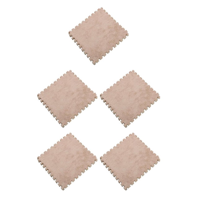 QualitChoice Soft EVA Foam Pattern Mat Pad Floor Crawling Rugs Baby Children Toy Games camel 5Set