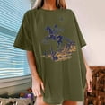 thumbnail image 7 of Sakmal Casual Tops for Women Crew Neck Green Elbow-Length Graphic Plain Tunic Oversize Ladies Shirts, 7 of 7