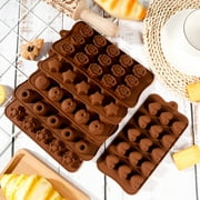 Springcorner 6 Pcs Silicone Candy Molds, Non-Stick DIY Silicone Molds with Different Shape for Chocolate,Cake,Candy, Easy To Clean Baking Molds