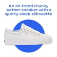 thumbnail image 2 of Sneaker Keds Jump Kick Duo con cordones para mujer, piel blanca/dorada, 2 of 6