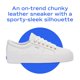 thumbnail image 2 of Sneaker Keds Jump Kick Duo con cordones para mujer, piel blanca/dorada, 2 of 6