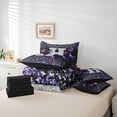 thumbnail image 5 of Feelyou Glitter Letter H Bedding Comforter Set 7 Pieces for Girls, Dreamy Kawaii Butterfly Full Bedding Set, Purple Fashion Reversible Fitted Sheet Flat Sheet, Luxury Bedroom Decor, 5 of 7