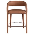 thumbnail image 5 of Castilla Cognac Brown Faux Leather Metal Counter Height Stool, 5 of 5