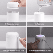 BCOOSS Humidifier for Room Home Small Quiet Ultrasonic Air Portable humidifiers for Bedroom, White