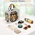 thumbnail image 4 of Lion Head Brown Corduroy Tote Bag Handbag Large Messenger Bag Shoulder Crossbody Zipper Bag Purse, 4 of 8