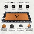 thumbnail image 5 of A1 Home Collections Rubber and Coir Paisley Border Heavy Duty Non-Slip Durable Double Door Monogrammed Y Doormat 30"X60", Black, 5 of 5