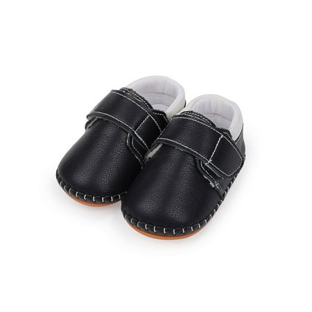 

Rockomi Unisex Baby First Walking Shoes Magic Tape Flats Breathable Crib Shoe Newborn Comfort Non-slip Sneaker Cute Prewalker Sneakers Black 3C
