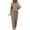 Khaki womens outfit sets, variant on Usmixi Lounge Set for Women 2 Piece Outfits for Women Knitted Button Lapel Shirt Jacket and Wide Leg Long Pant Matching Set Casual Solid Coat 2 Piece Set with Pocket Holiday