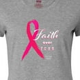 thumbnail image 4 of Inktastic Faith over Fear Breast Cancer Awareness with Pink Ribbon Women's T-Shirt, 4 of 5