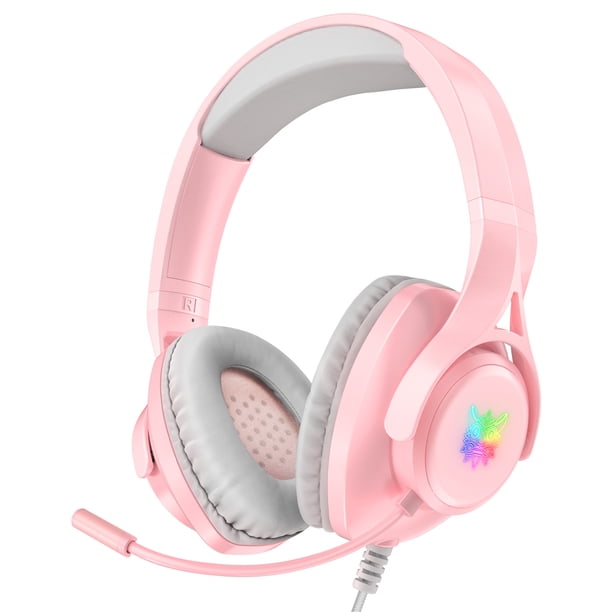Onikuma con cable de auriculares Barra de red portátil Ajustable ajustable Auricular de juego Auricular con micrófono Pastel de recogida de 360 grados Rosa Methold EL005818-03B