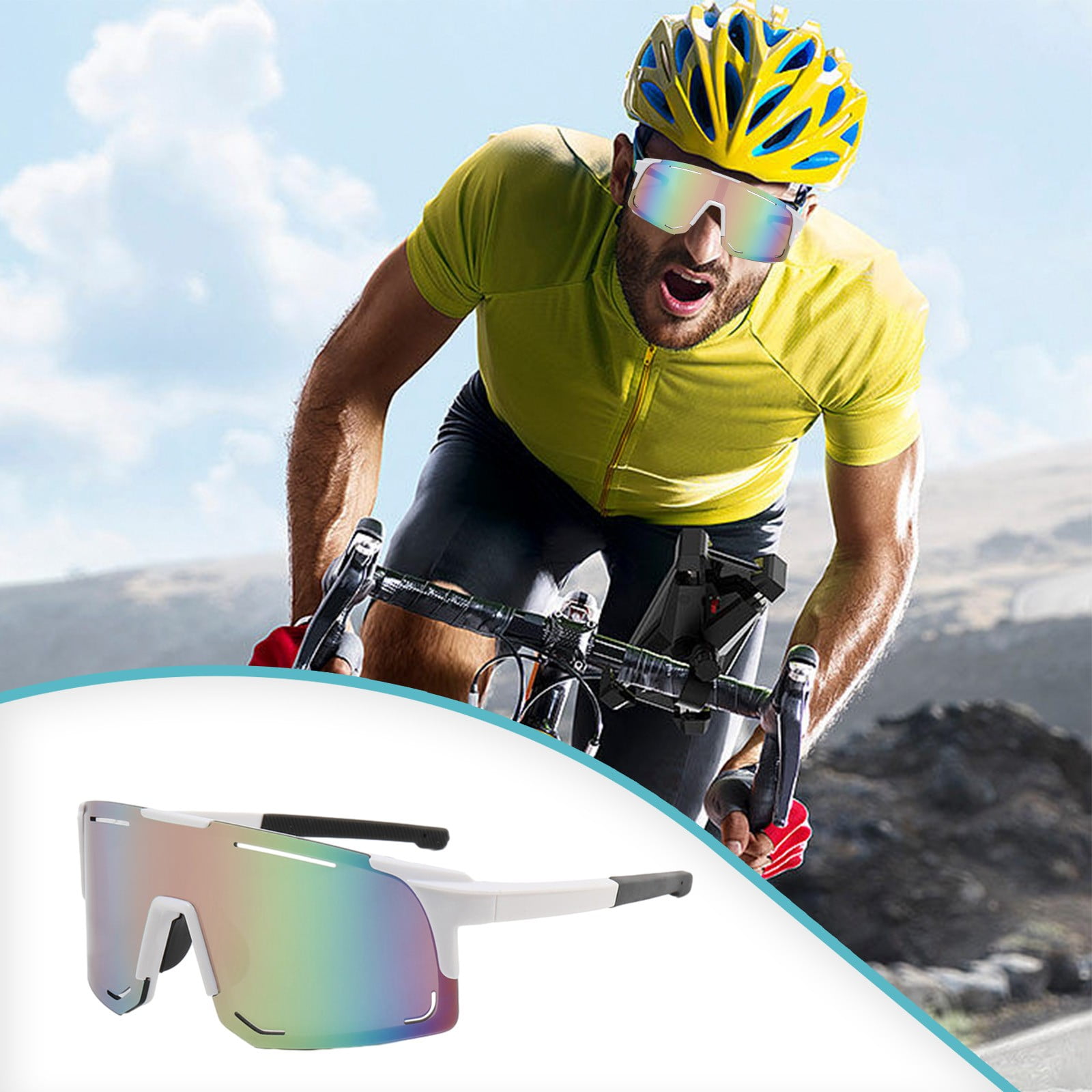 COFEST Cycling Glasses Mountain Bicycle Glasses Men Women Road Bike Eyewear  Outdoor Sports Cycling Sunglasses Red 