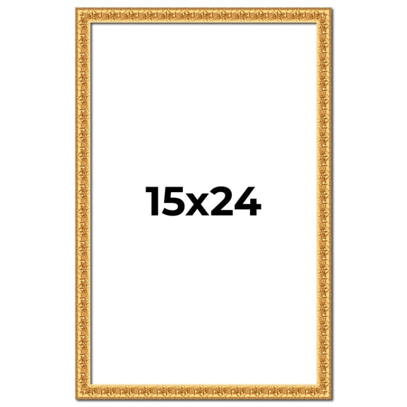 15x24 Frame Gold Real Wood Picture Frame Width 1 inches | Interior Frame Depth 0.5 inches | Edwina