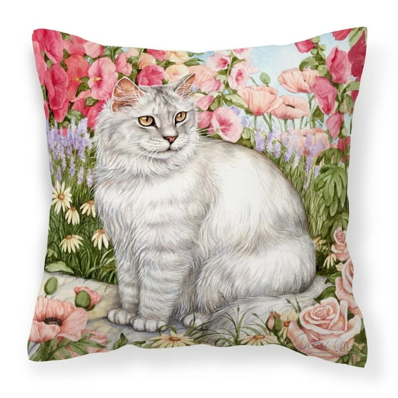 Carolines Treasures CDCO0244PW1414 Cats Just Looking in the fish bowl Canvas Decorative Pillow  14Hx14W multicolor