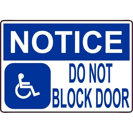 Magnetic Vinyl Car Sign - 5inx3.5in Notice Do Not Block Door Magnet Vinyl Magnetic Handicap Car Sign