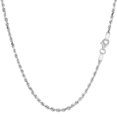 thumbnail image 1 of 14k White Solid Gold Diamond Cut Rope Chain Necklace, 2.0mm, 24", 1 of 1