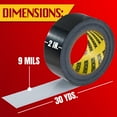 thumbnail image 4 of 6 Pack of Black Duct / Duck Tape (2 in x 90 ft/Roll) - Total of 540 Feet (180 Yards) - Heavy Duty - Tear by Hand Design - No Residue - Strong Yet Flexible - Great for Repairs of All Kinds, 4 of 6