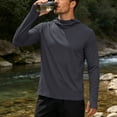 thumbnail image 4 of Betivan Men's Solid Color Long Sleeved Hooded Sun Protection Shirt Drying And Lightweight, 4 of 8