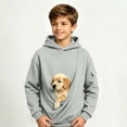 thumbnail image 5 of Dog Pouch Hoodie for Kids Oversized Kangaroo Pouch Hoodies Boys Carrier Cargo Sweatshirt Solid Long Sleeve Pullover, 5 of 10