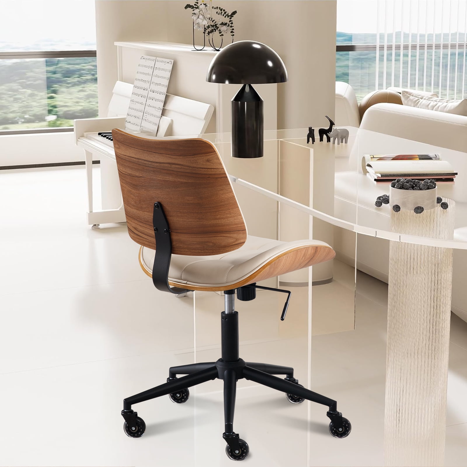 BFZ Height Adjustment and 360 Degree Rotation Office Desk Chair, Ivory