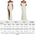 thumbnail image 2 of Faldas largas Vestido sin espalda para mujer, vestido de fiesta de cóctel cómodo sin mangas con hombros descubiertos y abertura alta Cgtredaw Blanco T L para Mujer, 2 of 9