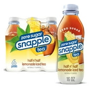 Snapple Zero Sugar Half 'n Half, Iced Bottled Tea Drink, 16 fl oz, 6 Bottles