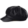 thumbnail image 2 of CoCopeaunts Newsboy Hats for Women Leather Octagonal Cap Female Autumn Winter Stylish Artist Painter Newsboy Caps Beret Hat, 2 of 7