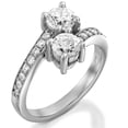 thumbnail image 2 of Pompeii 2.40Ct Forever Us 2 Stone Diamond Solitaire Engagement Ring 14k White Gold, 2 of 4