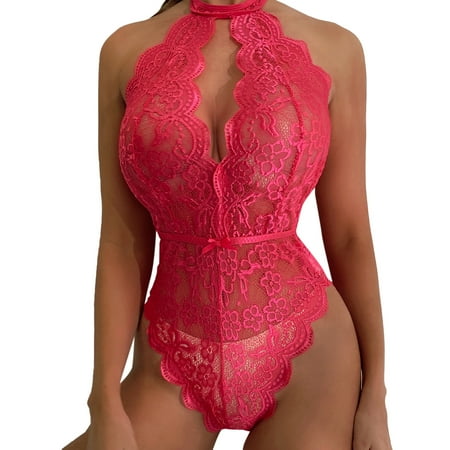 

ZMHEGW Women Underwear Seamless Lingerie Lingerie 1 Piece Hollow Black Lace 2023 Lace Piece Pajamas Underwear For Womens
