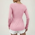 thumbnail image 3 of ameIAEA Women's Knot Front Tops Long Sleeve V Neck Casual Shirts Trendy Tops Fall Outfits, 3 of 9
