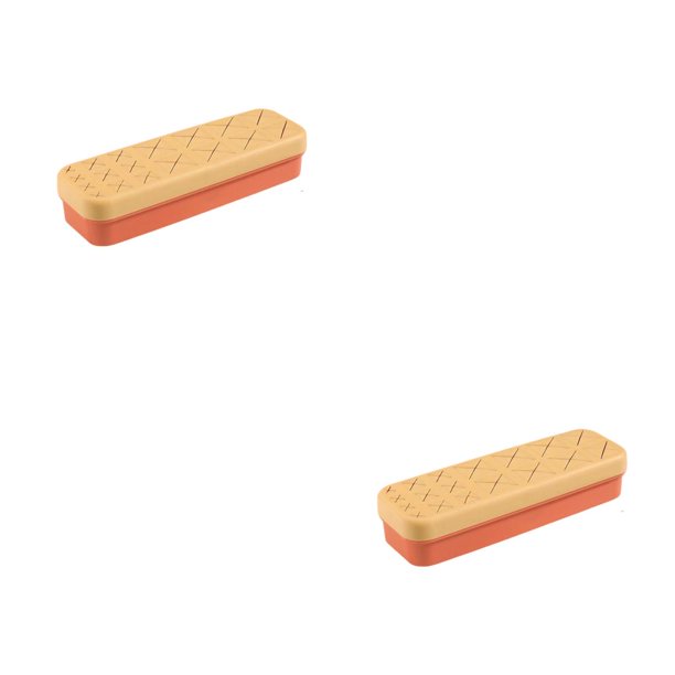Caja de almacenamiento de lápices labiales Inteprter Soporte de exhibición de cosméticos Amarillo naranja 2Conjunto