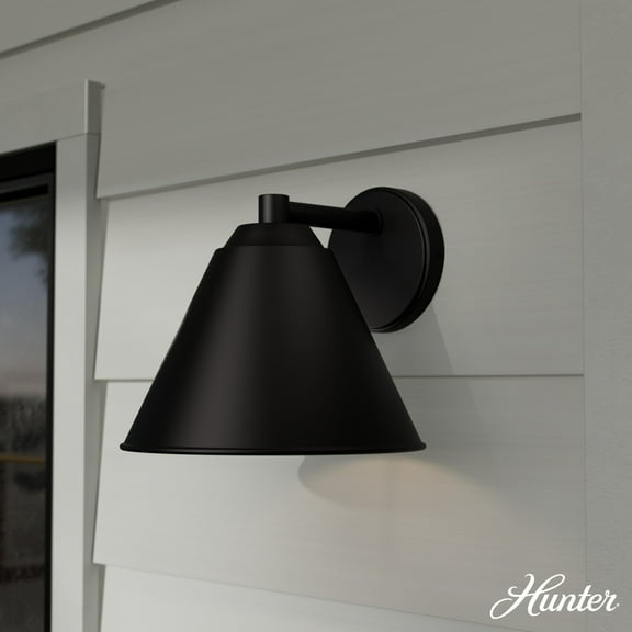 Hunter - Aeronaut 1-light Matte Black, , Dimmable, Modern Style, Cone Shaped, for Bedrooms, Dining, Living Rooms - 46030