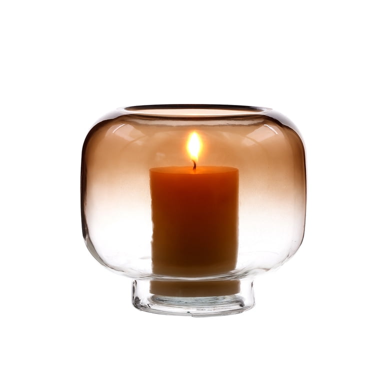 Mainstays 6.5" Brown Ombre Glass Hurricane Candle Holder photo 3