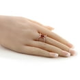 thumbnail image 3 of Gem Stone King 1.58 Ct Round Red Garnet 18K Rose Gold Plated Silver Curvy Cross Ring (Size 7), 3 of 4