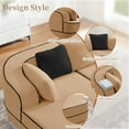 thumbnail image 4 of 105.9'' Extra Deep Cloud Couch, Contrast Color Boneless Couch Bed, Teddy Fabric Modular Sectional Sofa with Deep Seat, L Shaped Couch  for Living Room, No Assembly Required, Camel, 4 of 11