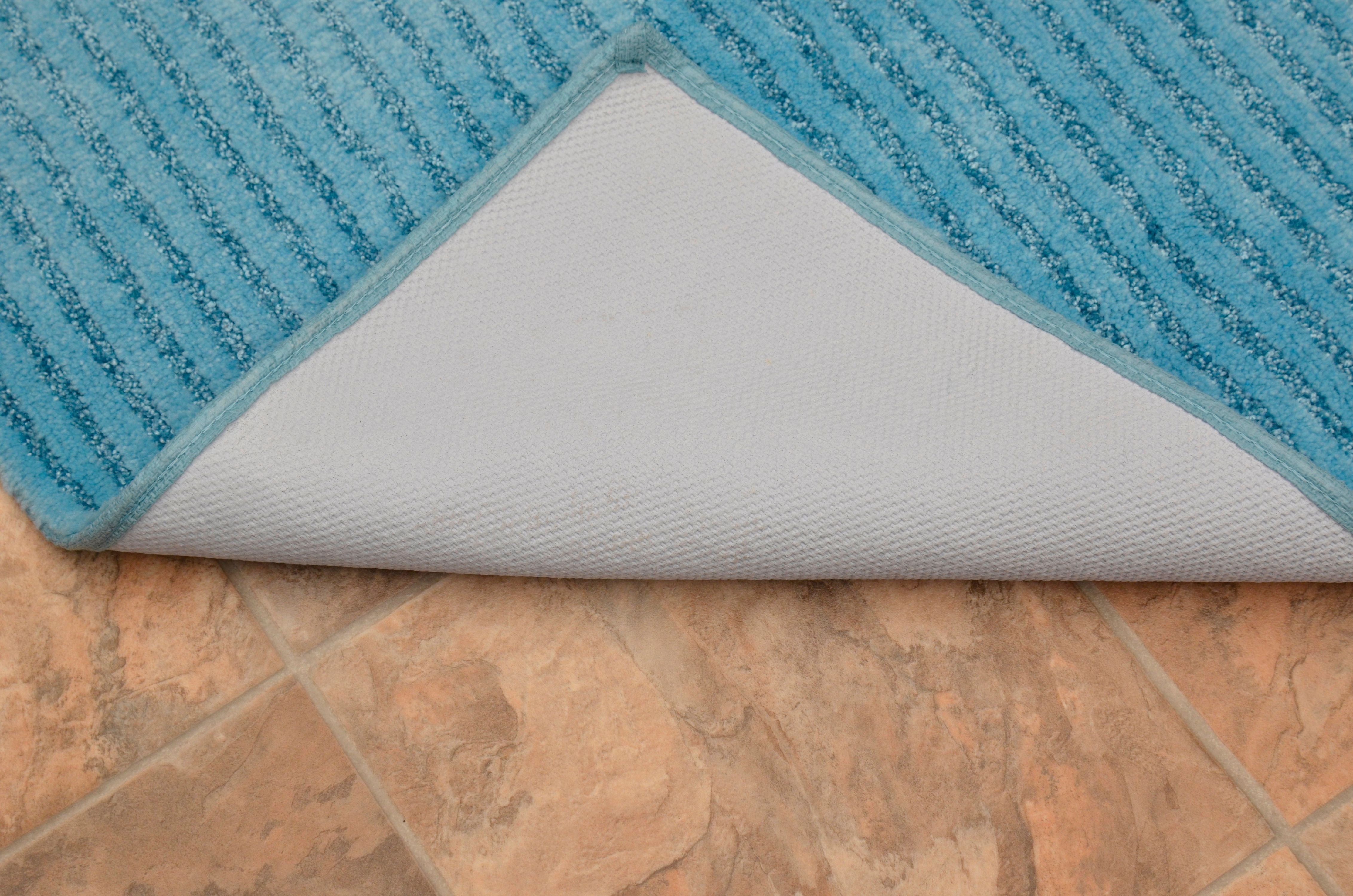 Garland Rug Sheridan 22 in. x 60 in. Plush Washable Nylon Bath Rug Runner Basin Blue