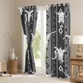thumbnail image 3 of Western Boho Curtains 38"Wx54"L Bull Skull Cowboy Curtains & Drapes Black White Grey Southwestern Aztec Window Curtains Tribal Geometric Window Treatments 2 Panels Southwest Animal Room Decor, 3 of 6