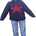 thumbnail image 2 of Chandail Femme Tricot chandail Manches Longues Col Rond Motif Étoile Hauts d'Hiver, 2 of 5
