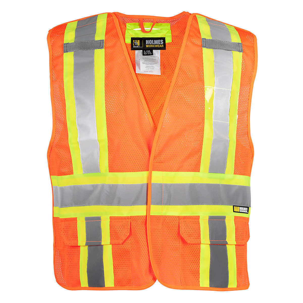 Holmes Workwear HIVIS Safety Vest 3 Pack, Orange S/M