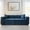 Blue, variant on Teddy velvet loveseat, doubles as bed / USB charging interface for device power